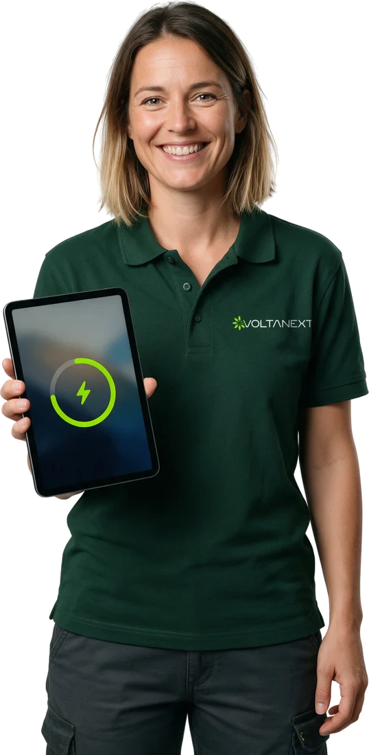 Adviseur van Voltanext met een iPad